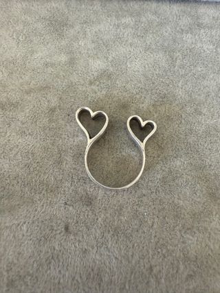 Anillo Plata Ley 925 Corazones Ajustable