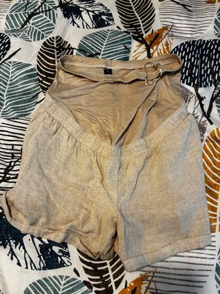 Pantalón corto premamá beige Talla M