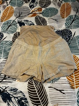 Pantalón corto premamá beige Talla M
