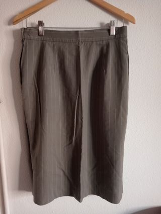 Falda Pierre Balmain Lana Gris Talla 42