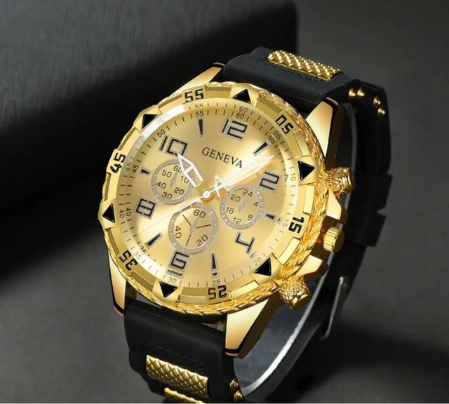 Reloj hombre Dorado y Negro