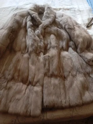 Abrigo de piel mujer beige/marrón