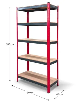 Estantería metálica galvanizada 90x40x180cm 1500kg