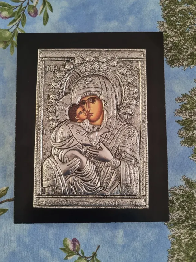 Icono religioso Virgen María y Jesús (negociable)