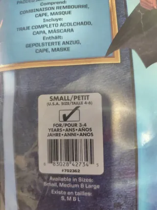 Disfraz Batman Niño Talla 3-4 Años