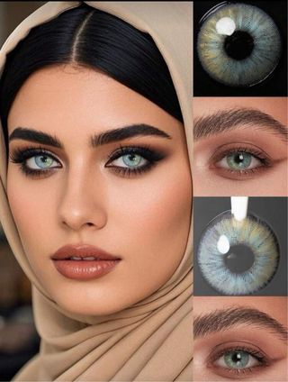 Lentillas de color azul y gris