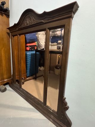 Espejo Antiguo Madera y Cristal