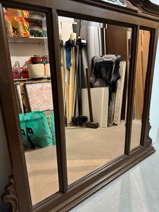 Espejo Antiguo Madera y Cristal