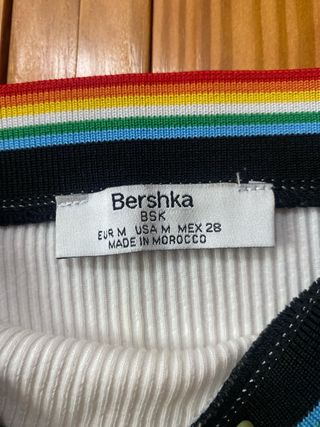 Top tirantes blanco con rayas arcoíris