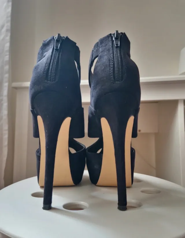 Sandalias de tacón negras