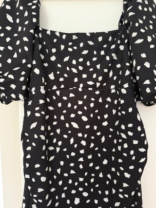 Vestido premamá lunares negro y blanco