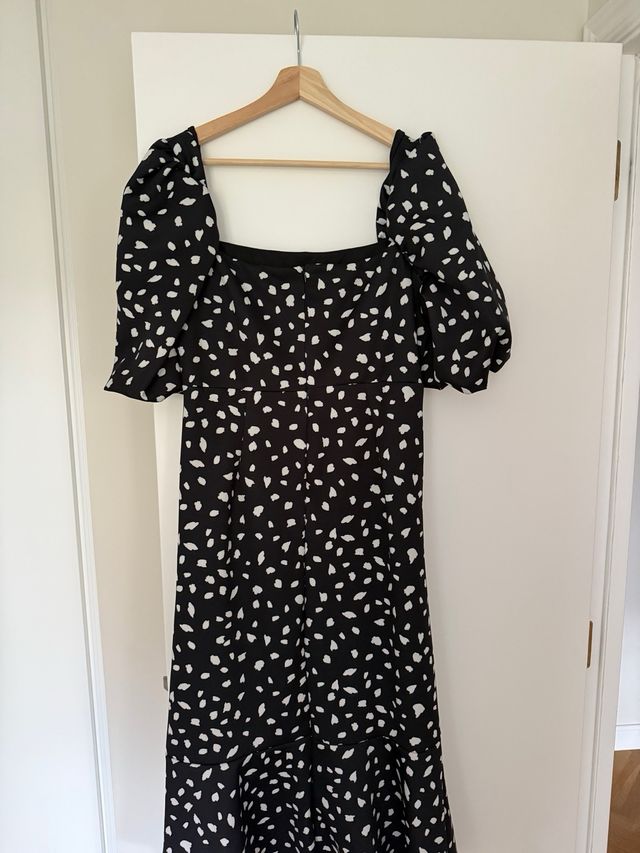 Vestido premamá lunares negro y blanco