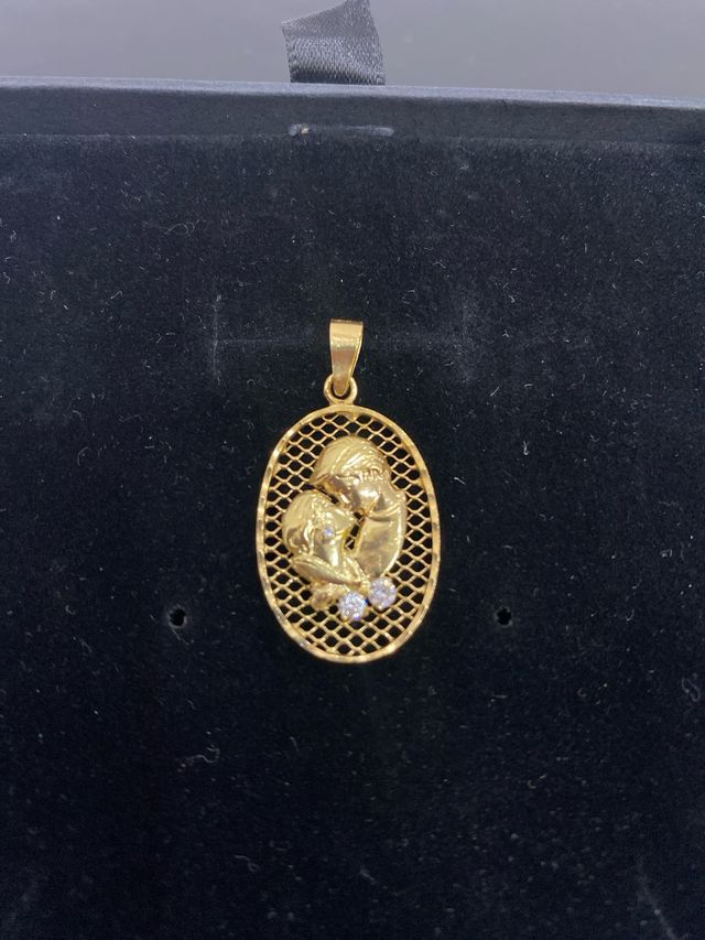 Colgante Oro 18k Enamorados Circonitas