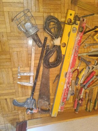 Lote de herramientas de construcción