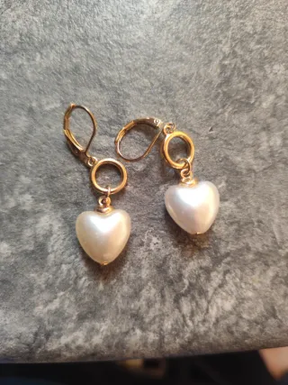 Pendientes Corazón Perla Dorados