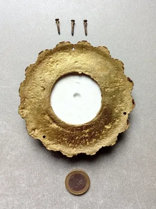 2 Antiguos Rosetones de Mueble, Porcelana y Bronce