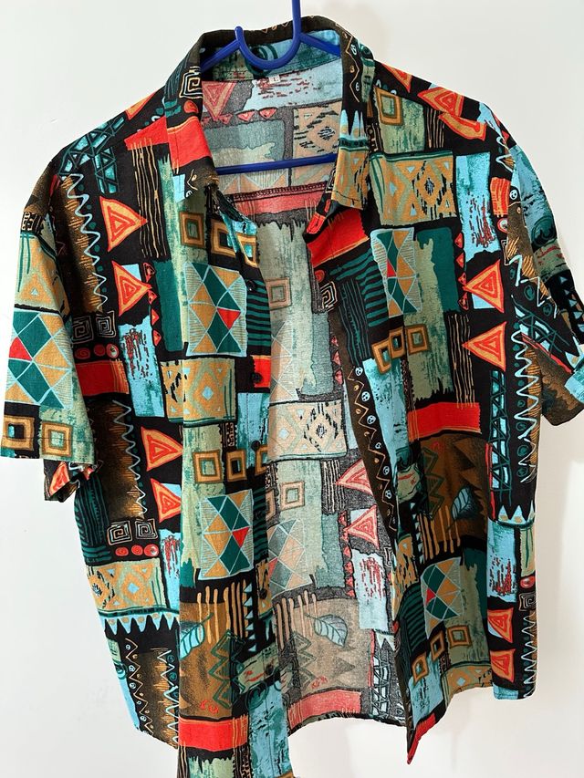 Camisa Hawaiana Estampada Multicolor