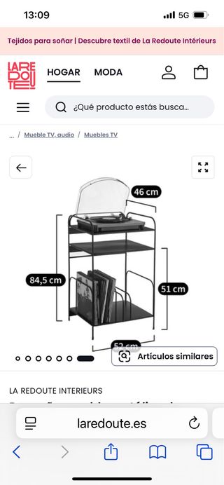 Mueble para tocadiscos metálico negro La Redoute