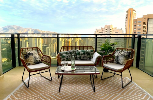 Conjunto jardín Visutt ratán sintético gris