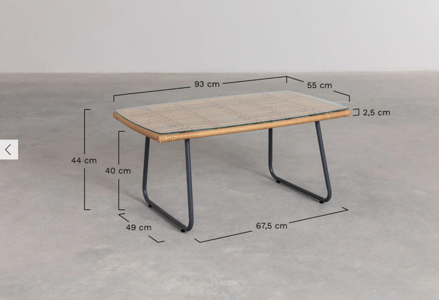 Conjunto jardín Visutt ratán sintético gris