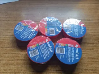 5 Rollos Cinta Aislante Roja Cofan PVC