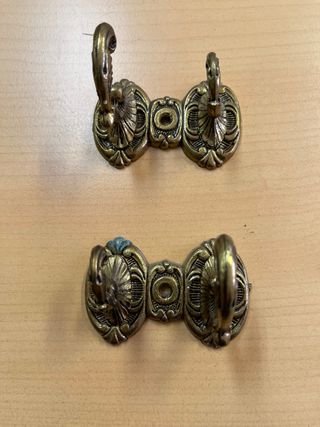 Juego 2 Sujeta Cortinas Dobles Metal Dorado