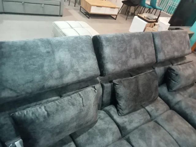 NUEVO CHAISELONGUE GRIS XXL CON PATAS METÁLICAS