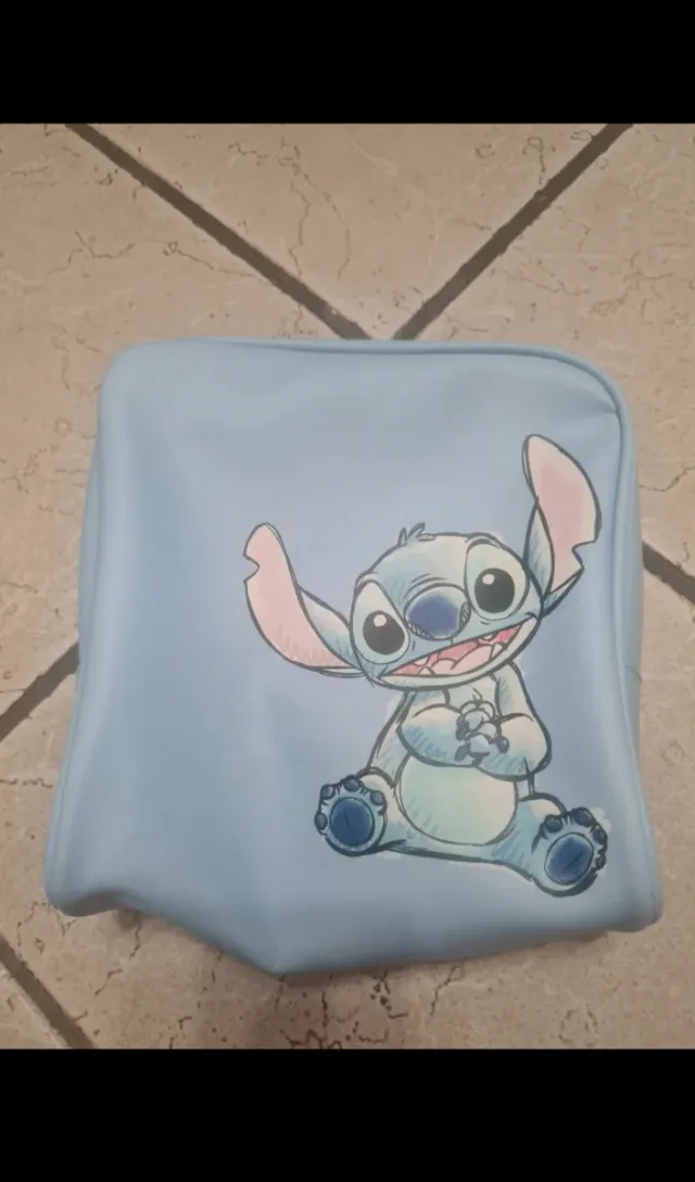 Set 3 Pochette Stitch Azzurro e Bianco