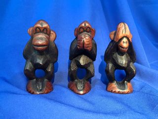 Figuras Monos Sabios Madera