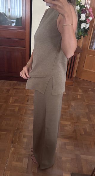 Conjunto Zara punto tostado total look