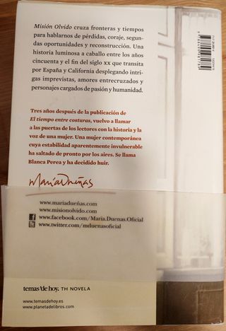 Misión Olvido. María Dueñas. Primera Edición