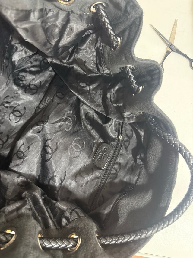Bolso Chanel Negro Tejido