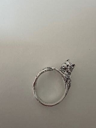 Anillo gatito ajustable vintage estilo Y2K