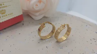Pendientes Aro Greca Chapado Oro 18k