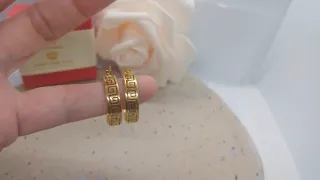 Pendientes Aro Greca Chapado Oro 18k