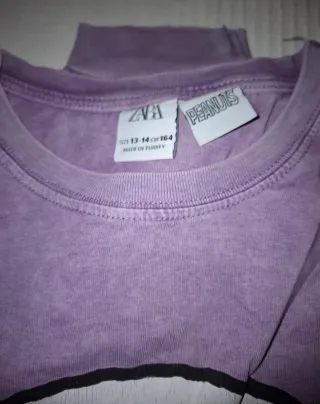 Camiseta Zara Woodstock Morada 