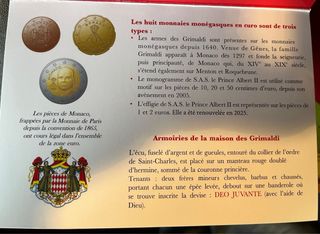 Cartera Monedas Euro Monaco 2025 Brillante