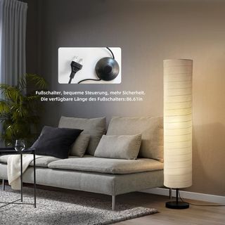 Lámpara de pie LALISU papel y metal