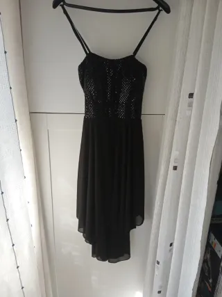 Vestido elegante negro lentejuelas
