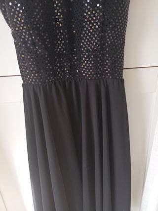 Vestido elegante negro lentejuelas