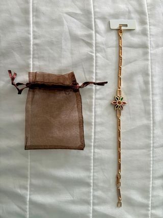 Bracciale donna fiore pietre colorate oro