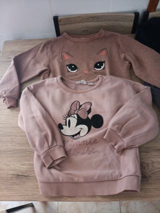 Lote 4 sudaderas niña (Minnie, Snoopy, Gato, Perro