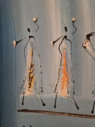 Cuadro abstracto figuras africanas