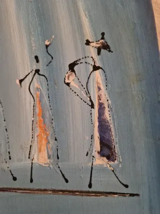Cuadro abstracto figuras africanas