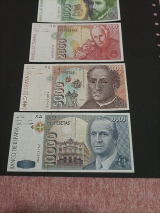 Lote 4 Billetes Pesetas España Sin Circular