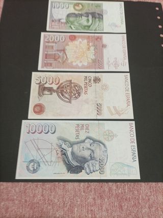 Lote 4 Billetes Pesetas España Sin Circular