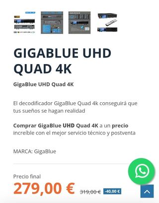 Receptor GigaBlue UHD Quad 4K Linux Enigma2