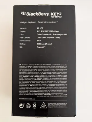 BlackBerry KEY2 Red Edition + cargador