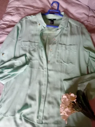 Camisa H&M Mujer Talla M Verde