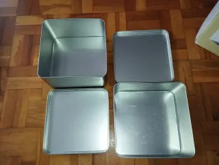 Cajas metálicas plateadas (2 unidades)